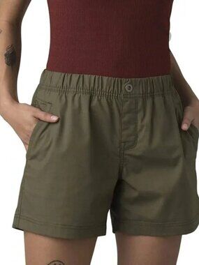 prAna Women's Double Peak Short Cargo In Green- Women's Size 12- Organic